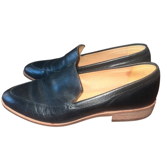 Madewell Womens Black Leather Loafers Size 7 - Picture 3 of 10